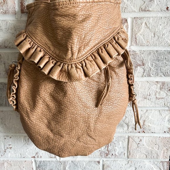 Light Brown Shoulder Strap by Marc Ecko, Boho Style, Red Interior, Cowgirl Vibe - Picture 3 of 7